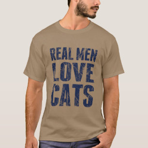 T-shirt Real Men Love Cats Scratchy Style