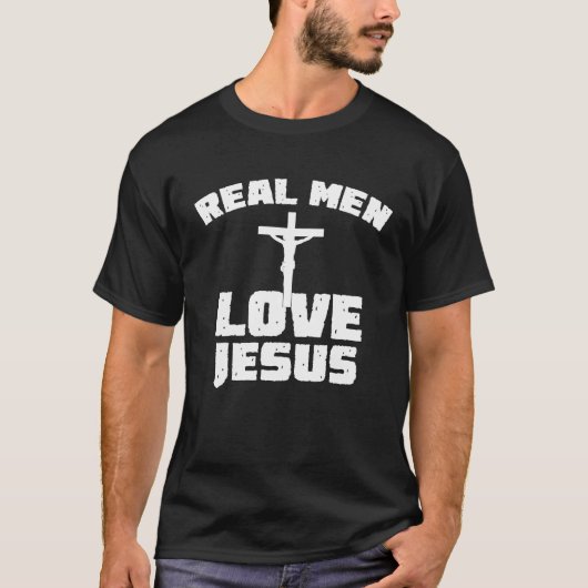 T-shirt Real Men Love Jesus - Religion Christian T (Devant)
