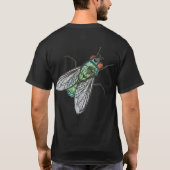 T-shirt Realistic Green Bottle house Fly    (Dos)