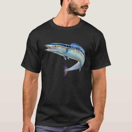 T-shirt realistic Spanish Mackerel fish for lovers Fishing (Devant)