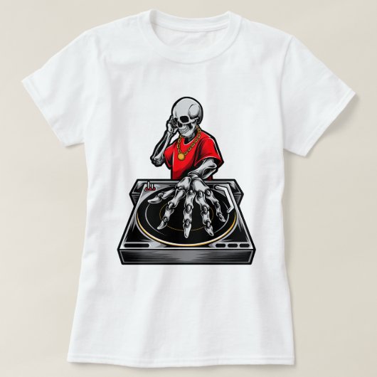 T-shirt Reaper's Remix, Skull DJ (Design devant)