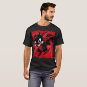 T-shirt Rebel Fox Runner – Rétro Art Comic Halftone (Devant entier)
