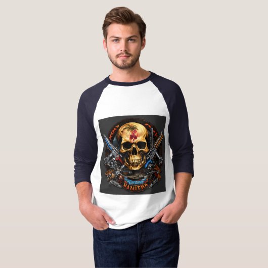 T-shirt "Rebel Riffs Skull & Crossbones Rock Tee (Devant entier)