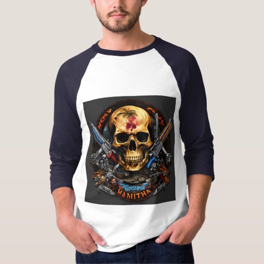 T-shirt "Rebel Riffs Skull & Crossbones Rock Tee (Devant)