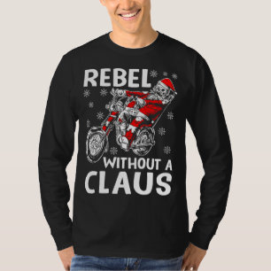 T-shirt Rebel sans un Claus Noël Humour Santa Claus Vélo