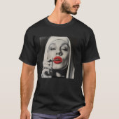 T-shirt rebellious nun with lipstick, rebellious nun 1 (Devant)