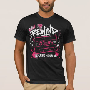 T-shirt Rebobiner Souvenirs Ne Meurent Jamais Rétro Graffi