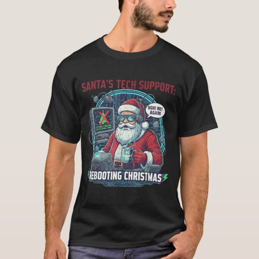 T-shirt Rebooting Tech Support Santa s Lover (Devant)