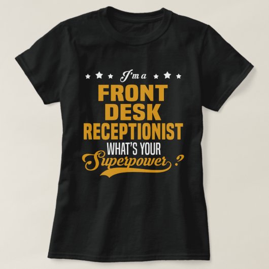 T-shirt Réceptionniste de réception (Design devant)