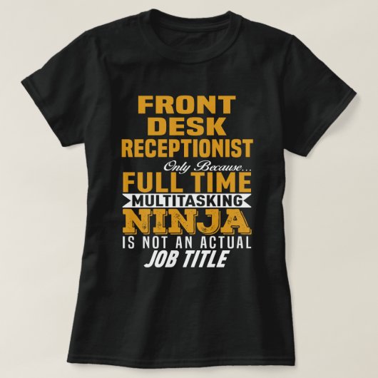 T-shirt Réceptionniste de réception (Design devant)