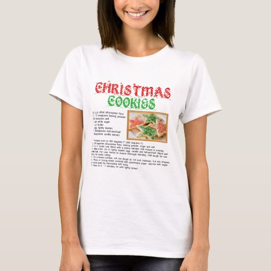 T-shirt Recette de biscuits de Noël (Devant)