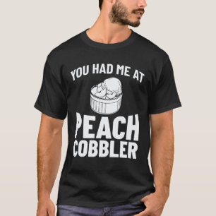 T-shirt Recette de Peach Cobbler Gâteau Végétalien Frais