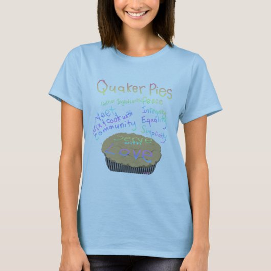 T-shirt Recette pour faire des tartes de quaker (Devant)