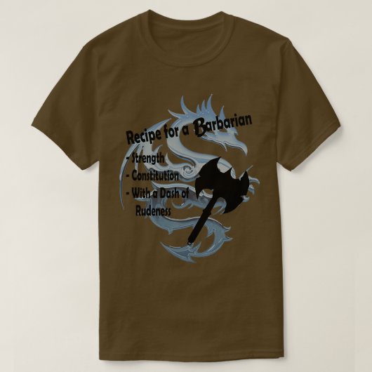 T-shirt Recette pour un barbare (Design devant)