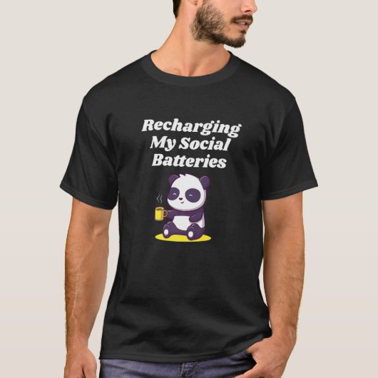T-shirt Recharger Mes batteries sociales Introvertir Sarca (Devant)