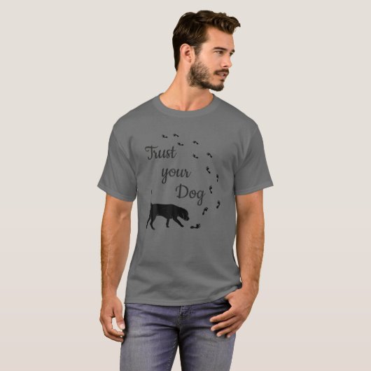 T-shirt Recherche Chien Trouver Chien Mantrailing Amoureux (Devant entier)