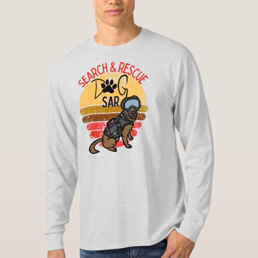 T-shirt Recherche et Secourt SAR K-9 Équipe de chiens prof (Devant)