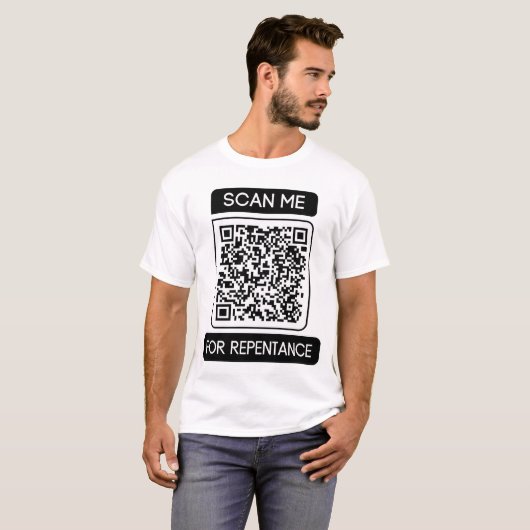 T-shirt Rechercher le repentir QR Code Unisex (Devant entier)