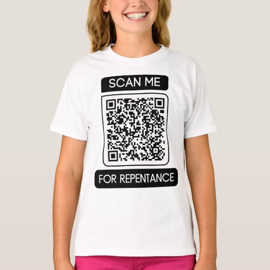 T-shirt Rechercher une repentance QR Code fille (Devant)