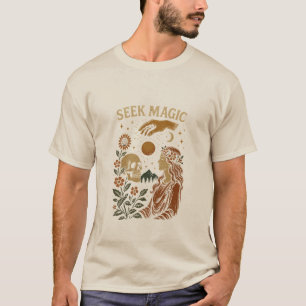 T-shirt Recherchez la Magie – Crâne Mystique Vintage & T-S