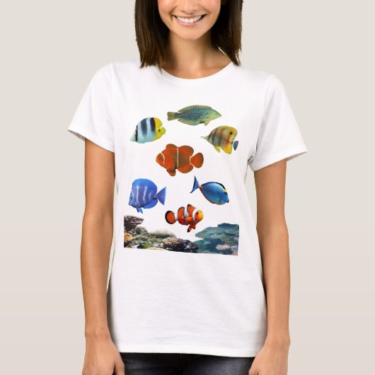 T-shirt Récif tropical avec des poissons (Devant)
