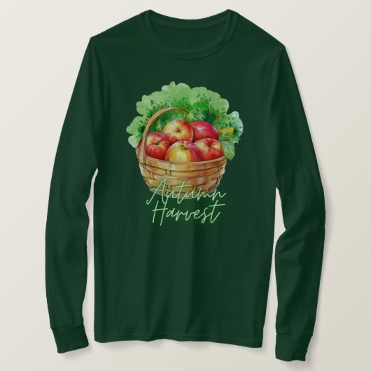 T-shirt Récolte d'automne : Pommes dans le verger (Design devant)