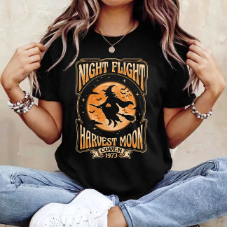 T-shirt Récolte de Lune de Nuit Sorcière Vintage