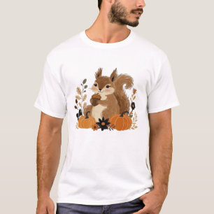 T-shirt Récolte Folle Trésor d'Automne Écureuil Classique
