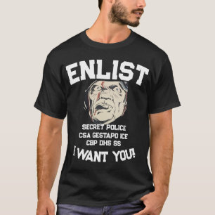T-SHIRT RECRUTEMENT TRUMP ICE CBP DHS SS GESTAPO CSA