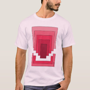 T-shirt Rectangle Abstrait en rouge