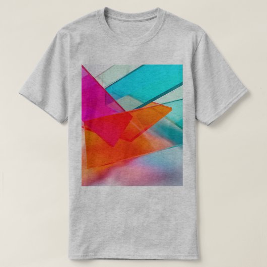 T-shirt Rectangles translucides abstraits néon vibrant 3D (Design devant)