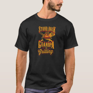 T-shirt Reculez Papy Est Grillant Grill Papy Fête Des Père