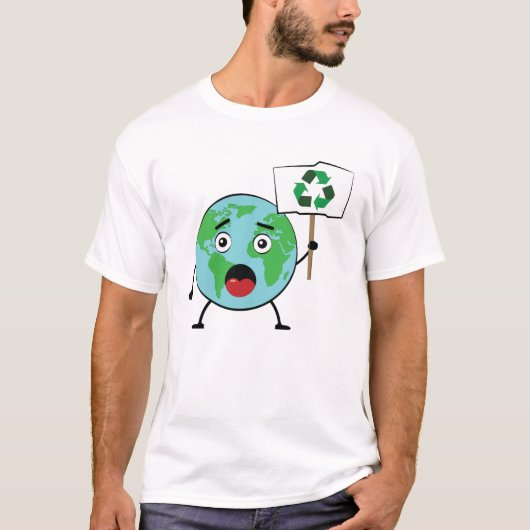 T-shirt Recyclage - Appel Activisme Par Caractère Terre (Devant)