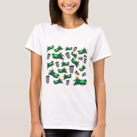 T-shirt Recyclage Motif de camion-poubelle (Devant)
