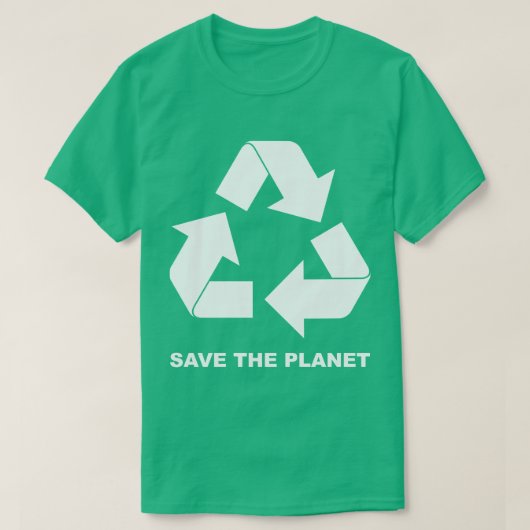 T-shirt Recyclage Recyclage Enregistrer La Planète Logo T- (Design devant)