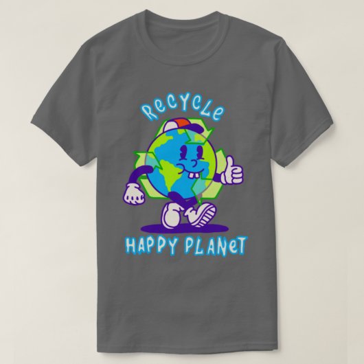T-shirt Recycle Happy Planet (Design devant)