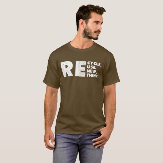 T-shirt Recycler Réutiliser Réutiliser Repenser (Devant entier)