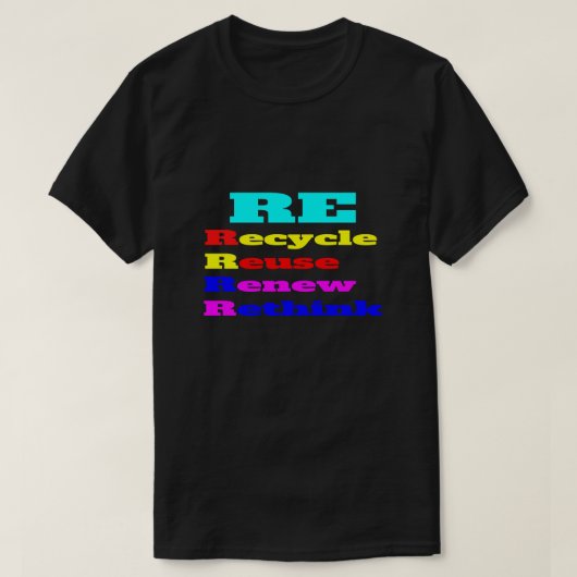 T-shirt Recycler Réutiliser Réutiliser Repenser (Design devant)