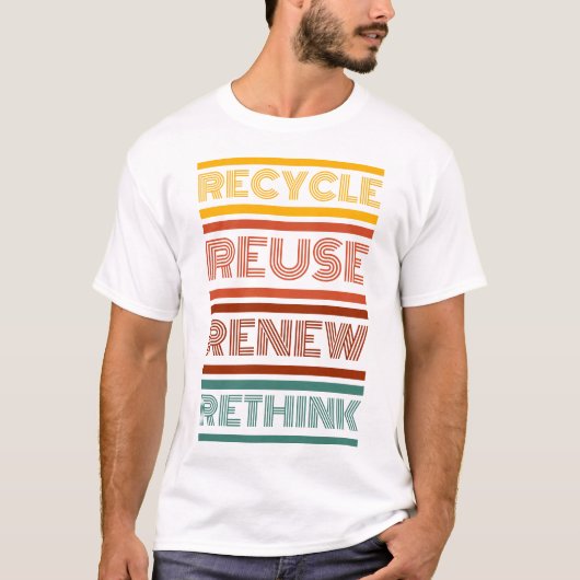 T-shirt Recycler Réutiliser Réutiliser Repenser (Devant)