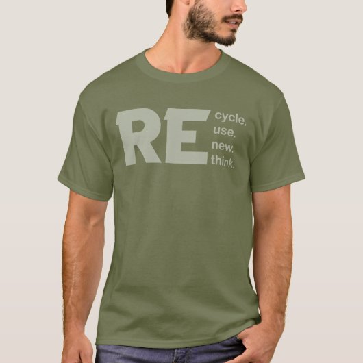 T-shirt Recycler réutiliser réutiliser repenser la crise D (Devant)