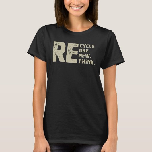 T-shirt Recycler réutiliser réutiliser repenser rétro (Devant)