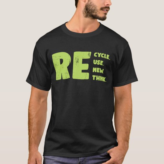 T-shirt Recycler Utiliser une nouvelle pensée (Devant)