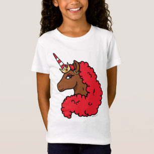 T-Shirt Red Afro Unicorn