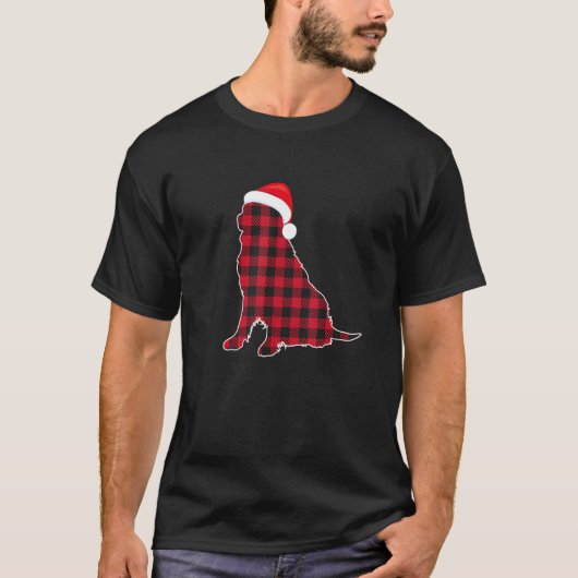 T-shirt Red And Black Christmas Buffalo Plaid Bernese Moun (Devant)