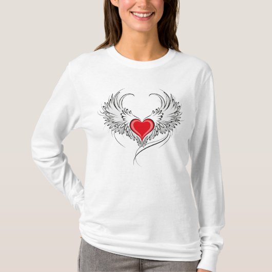T-shirt Red Angel Coeur avec ailes (Devant)