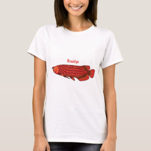 T-shirt Red Arowana fish cartoon