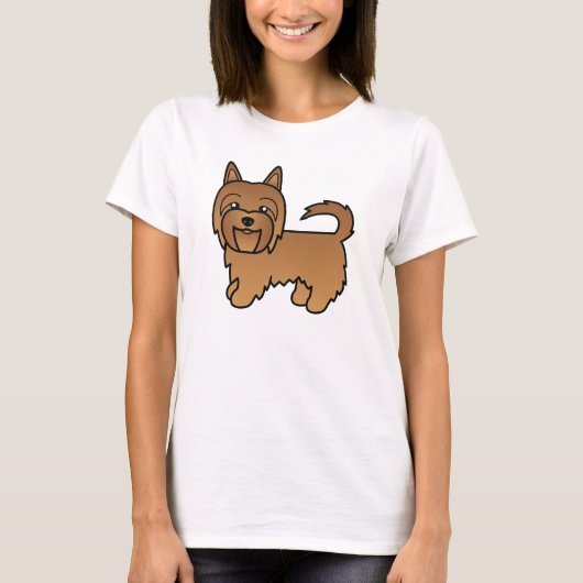 T-shirt Red Australian Terrier mignon chien de dessin (Devant)