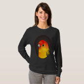 T-shirt Red bird as portrait in round frame (Devant entier)