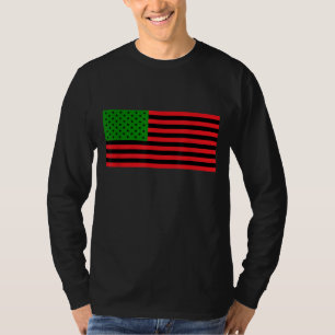 T-shirt Red Black Green Pan African American Flag - Junete