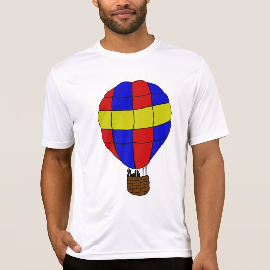 T-shirt Red Blue and Yellow Hot Air Balloon (Devant)